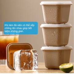 Bộ 6 Khay đá viên lớn kiêm làm kem que dung tích 60ml mỗi viên Fasola PS511