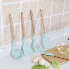 Dụng cụ nấu ăn Silicone cán gỗ sồi SH121