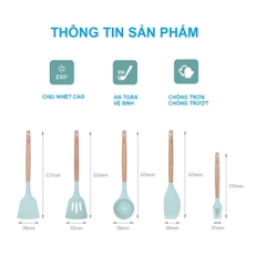 Dụng cụ nấu ăn Silicone cán gỗ sồi SH121