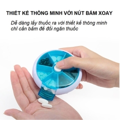 Hộp thuốc tròn 7 ngăn nhấn xoay Fasola RY167