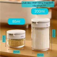 Hộp rắc gia vị 2 nắp, thân thủy tinh Fasola PS569