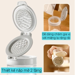 Hộp rắc gia vị 2 nắp, thân thủy tinh Fasola PS569