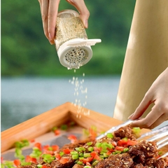 Hộp rắc gia vị 2 nắp, thân thủy tinh Fasola PS569