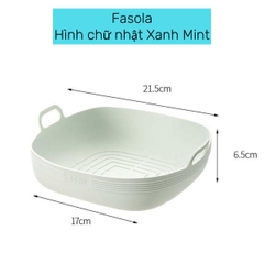 Khay Silicone hình chữ nhật màu Mint Fasola dành cho nồi chiên không dầu PS502