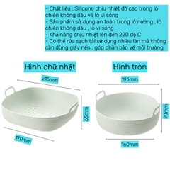 Khay Silicone hình chữ nhật màu Mint Fasola dành cho nồi chiên không dầu PS502