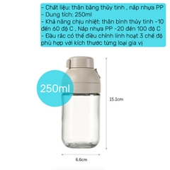 Chai thủy tinh định lượng muối, rắc gia vị Fasola SH457