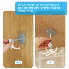 Móc treo xoay đa năng 6 chấu Fasola YL045