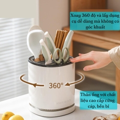 Ống ắm dao đũa tròn màu trắng Fasola PS623