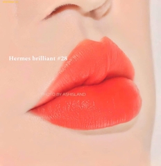 Son Rouge Hermès Rouge Brillant Silky Lipstick Shine Sheer Colour 28 Orange Flash Cam Tươi