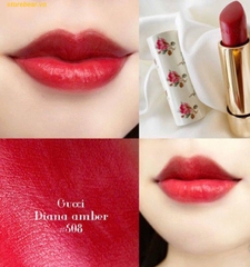 Son Gucci Rouge À Lèvres Satin Lipstick 508 Diana Amber - Màu Đỏ Ruby