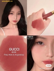 Son Kem Gucci Rouge Liquid Matte Màu 208 They Met in Argentina - Hồng Đất