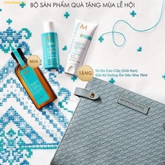 Set Chăm Sóc Tóc Moroccanoil Holiday Kit (Dầu Gội & Dầu Xả 250ml + Tinh Dầu 50ml + Túi Da) Set
