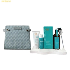Set Chăm Sóc Tóc Moroccanoil Holiday Kit (Dầu Gội & Dầu Xả 250ml + Tinh Dầu 50ml + Túi Da) Set