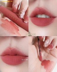 Son Kem Gucci Rouge Liquid Matte Màu 208 They Met in Argentina - Hồng Đất
