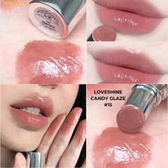 Son YSL Rouge Volupte Candy Glaze Lip Gloss Stick 15 Showcasing Nude Màu Cam Nude Đất