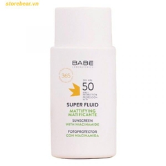 Kem chống nắng cho da dầu mụn Babe Super Fluid Mattifying Sunscreen SPF 50 (50ml)
