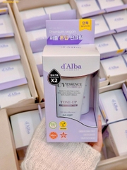 Kem chống nắng tím nâng tone d'Alba Waterfull Tone-Up Purple Correcting Set 2 Tuýp