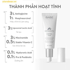 Kem dưỡng sáng da, mờ thâm nám Babe Depigment+ Control Fluid Cream 40ml