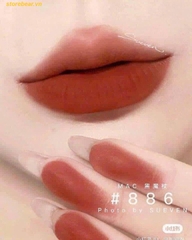 Son MAC Powder Kiss Velvet Blur Slim 886 Marrakesh Mere – Màu Đỏ Nâu