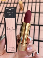 Son 𝗚𝘂𝗰𝗰𝗶 𝗥𝗼𝘂𝗴𝗲 𝗔̀ 𝗟𝗲̀𝘃𝗿𝗲𝘀 𝗦𝗮𝘁𝗶𝗻 - 𝟱𝟬𝟲 𝗟𝗼𝘂𝗶𝘀𝗮 𝗥𝗲𝗱 Màu Đỏ Cherry - Fullbox