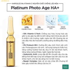 Ampoules 15% Vitamin C Nguyên Chất Chống Lão Hóa - MartiDerm Platinum Photo Age HA+ hộp 30 ống