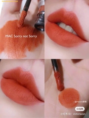 Son kèm MAC 998 Sorry Not Sorry Màu CAM CHÁY