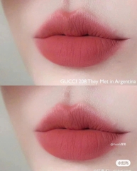 Son Kem Gucci Rouge Liquid Matte Màu 208 They Met in Argentina - Hồng Đất