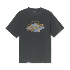 MLB Varsity Vintage Washed Graphic Mega Overfit Short Sleeve T-Shirt Boston Red Sox Chacoal Grey - Áo thun cổ tròn tay lỡ tone xám