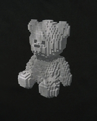 ÁO ADLV BLOCK BEAR BLACK T-SHIRT - Áo thun cổ tròn tay lỡ, hình gấu, màu đen