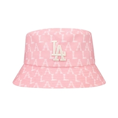 [SALE] Mũ MLB Bucket hat Monogram Crayon LA Dodgers Pink - Mũ vành tròn màu hồng