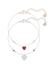 SWAROVSKI Crystal Wishes bracele (Set 2, Heart, Red, Mixed metal finish) - Bộ gồm 2 Vòng, lắc tay tim trắng và đỏ - JEWELRY BRACELET