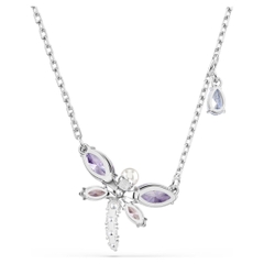 CHÍNH HÃNG - SWAROVSKI x Ariana pendant (Capsule, Mixed cuts, Dragonfly, Multicolored, Rhodium plated) - Dây cổ / chuyền, pha lê cánh chuồn chuồn - JEWELRY NECKLACE