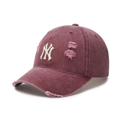 MLB Damage Washing Unstructured Ball Cap New York Yankees BURGUNDY - Mũ lưỡi trai, nón kết