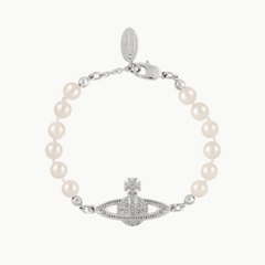 VIVIENNE WESTWOOD Mini Bas Relief Pearl Bracelet - Vòng/lắc tay hình quả cầu, phối đá pha lê trắng, pha lê ngọc trai - JEWELRY BRACELETS