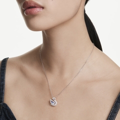 SWAROVSKI Swan pendant (Mixed cuts, Swan, Blue) - Dây cổ, chuyền, đính đá pha lê xanh, thiên nga - JEWELRY NECKLACE