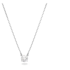 SWAROVSKI Stilla Attract (Round cut, White, Rhodium plated) - SET - EARRINGS - NECKLACE - Khuyên tai + dây cổ, pha lê trắng - JEWELRY