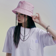 [SALE] Mũ MLB Bucket hat Monogram Crayon LA Dodgers Pink - Mũ vành tròn màu hồng