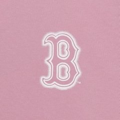 MLB Basic Street Logo Overfit Short Sleeve T-Shirt Boston Red Sox Pink - Áo thun cổ tròn tay lỡ màu hồng