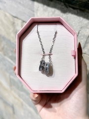 SWAROVSKI Connexus pendant (Mixed cuts, ‘Love is around’, Rhodium) (bản dây và mặt cỡ to) - Dây cổ, chuyền, vòng tròn đính đá pha lê xanh, trắng, xám - JEWELRY NECKLACE
