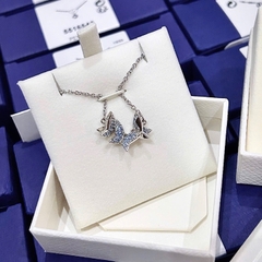 CHÍNH HÃNG - SWAROVSKI Idyllia Lilia necklace (Butterfly, Blue, Rhodium plated) - Dây cổ, chuyền hình bướm, pha lê trắng/xanh - JEWELRY NECKLACE