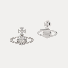 VIVIENNE WESTWOOD Mayfair Bas Relief Earrings - Khuyên tai hình quả cầu hai chiều, phối đá pha lê trắng - JEWELRY EARRINGS