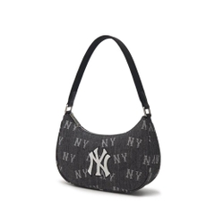 TÚI MLB MONOGRAM NEW YORK NY DENIM BLACK HOBO BAG
