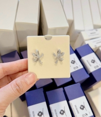 SWAROVSKI Volta stud earrings  (Bow, Small, White, Rhodium plated) - Khuyên tai hình nơ trắng - JEWERY
