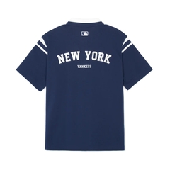 Áo MLB Varsity shoulder color overfit collar POLO shirt New York Yankees NAVY
