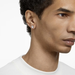 SWAROVSKI Una Angelic stud earrings (Round cut, Pavé, White, Rhodium plated) - Khuyên tai, pha lê trắng - JEWERY