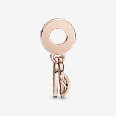 PANDORA Charm Moments LOVE YOU INFINITY HEART dangle (Silver Sterling, Rose-gold 14k plated, Zircona) - Hạt trang trí treo vòng tay hình trái tim vô cực, bạc 925, mạ vàng hồng 14k, đá CZ