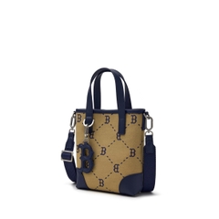 Túi MLB Diamond monogram jacquard mini tote crossbody bag Boston Red Sox Beige - Túi xách, túi đeo chéo màu nâu be