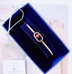 SWAROVSKI Sparkling Dance bracelet (Round cut, Oval shape, Red, Rose gold-tone plated) - Vòng/lắc tay pha lê đỏ chuyển động - JEWELRY