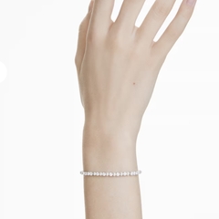 SWAROVSKI Matrix bracelet (Crystal pearl, Round cut, White, Rhodium plated) - Vòng, lắc tay ngọc trai, pha lê trắng - JEWELRY