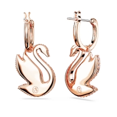 SWAROVSKI Swan drop earrings (Pink, Rose gold-tone plated) - Khuyên tai, hình thiên nga, pha lê hồng - JEWERY